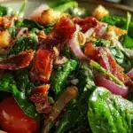 warm spinach salad - featured image